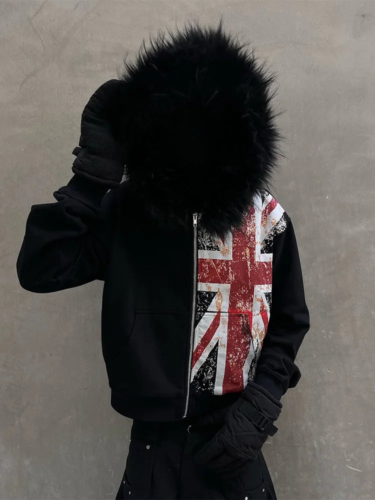 UK Fur Hood Zip Up