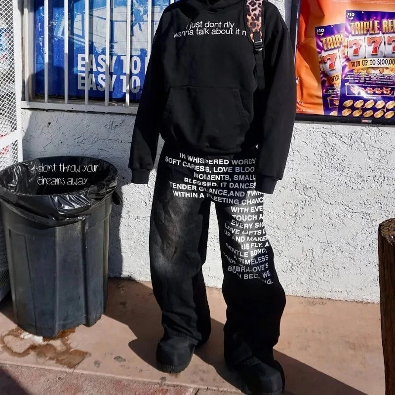 Japanese Poem Denim Black