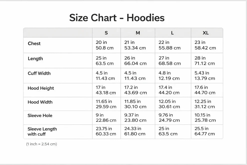 Size chart